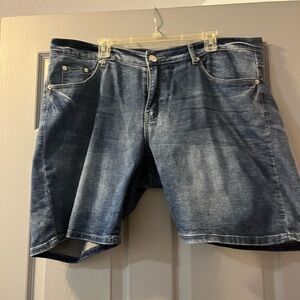 Casual Blue Jean Shorts with Faded Denim
